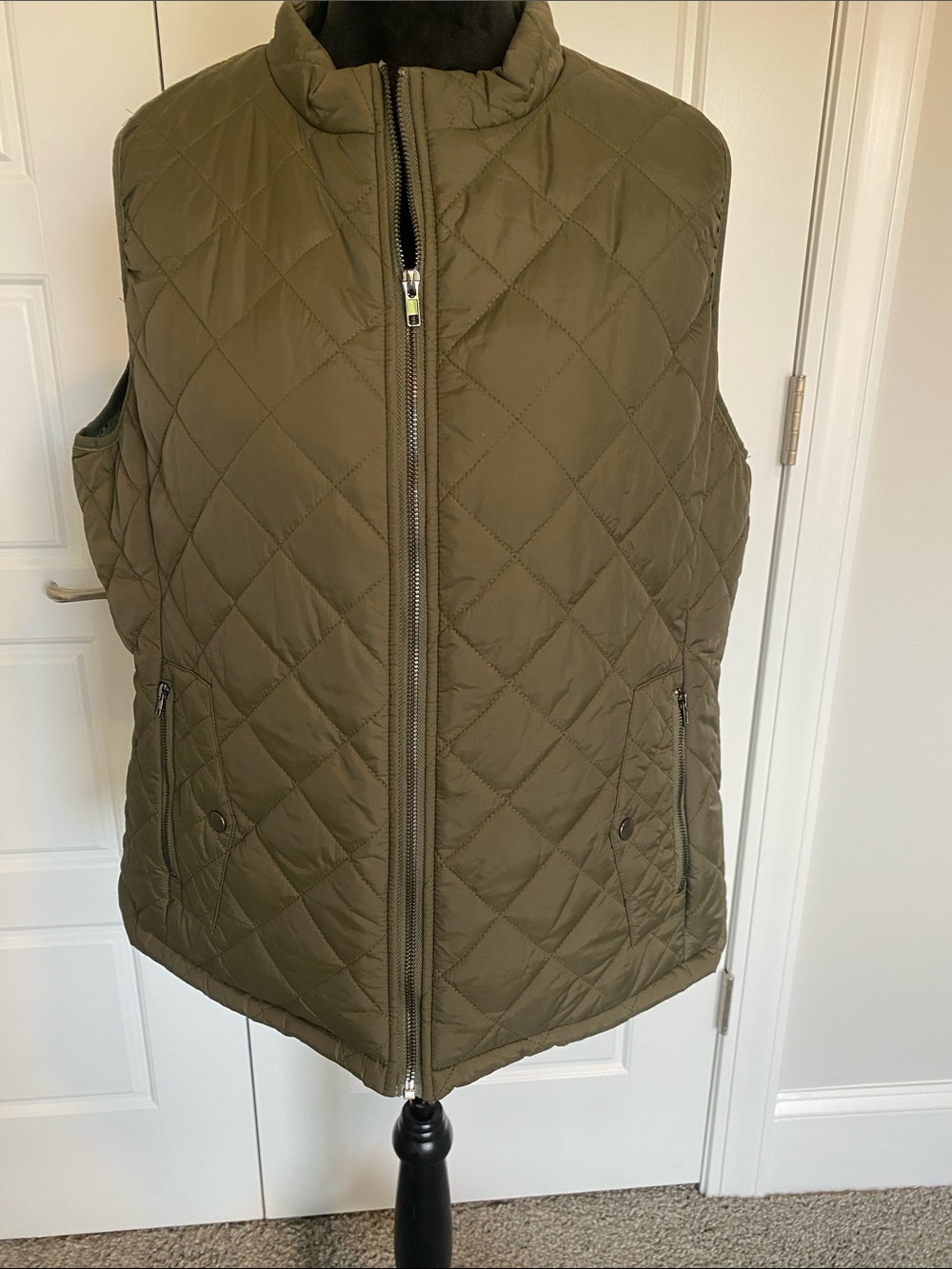 Quilted Olive Green Women's Vest